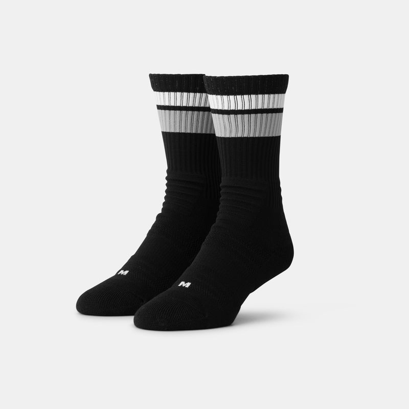 Micro Spotlight Athletic Sock Black-Gray Stripe