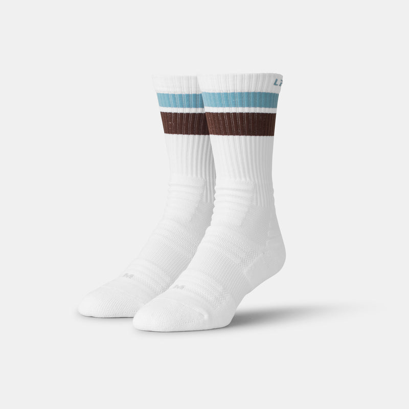 Micro Spotlight Athletic Sock Brown Sugar-Cameo Blue Stripe